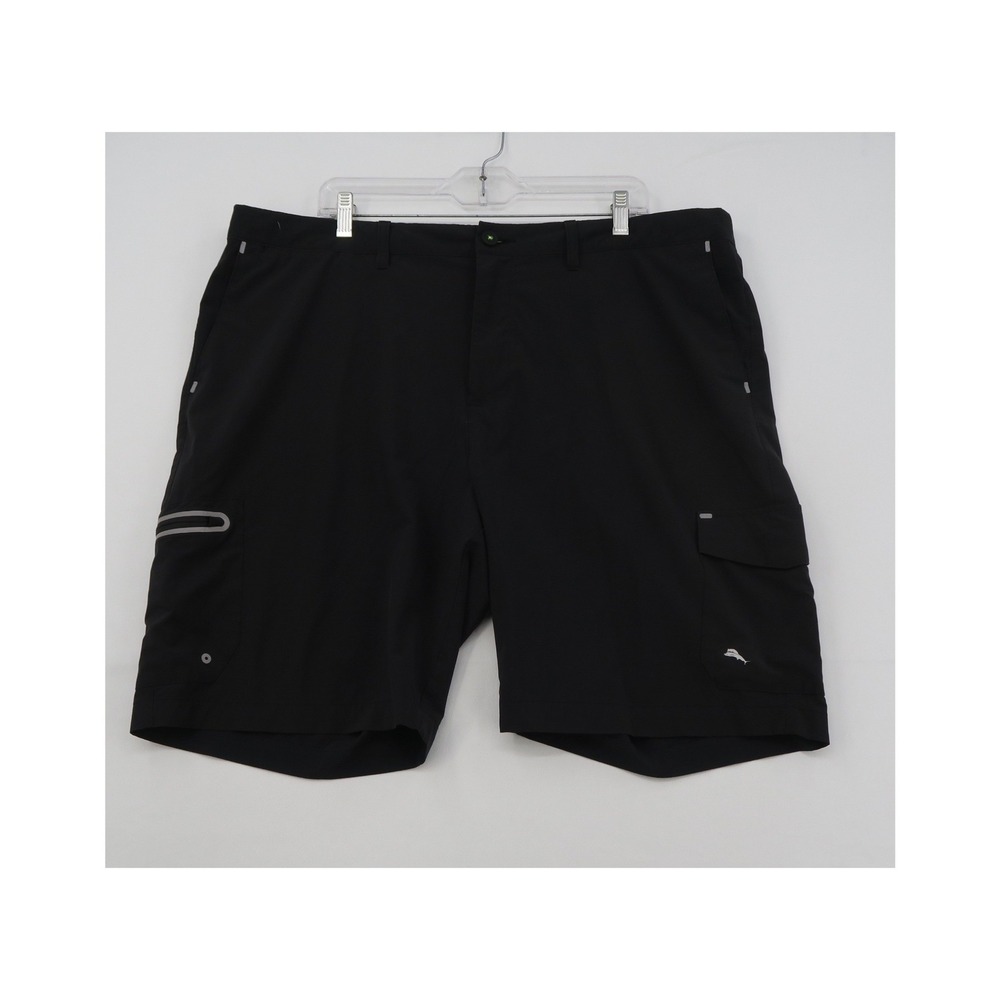 Tommy Bahama IslandZone Black Cargo Shorts Mens 42 Performance Stretch Golf